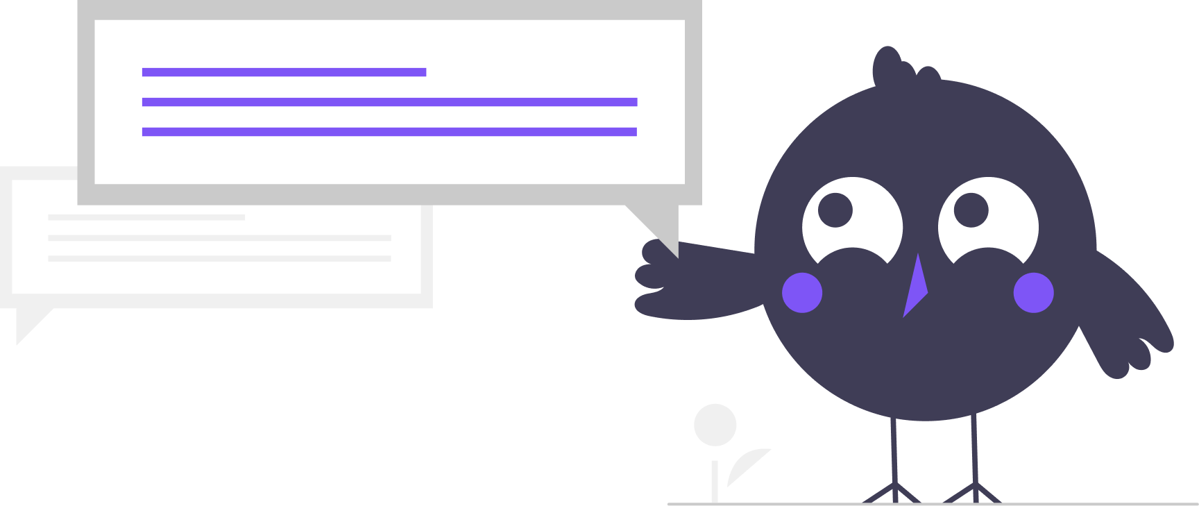 Illustration of a chatbot looking like a bird