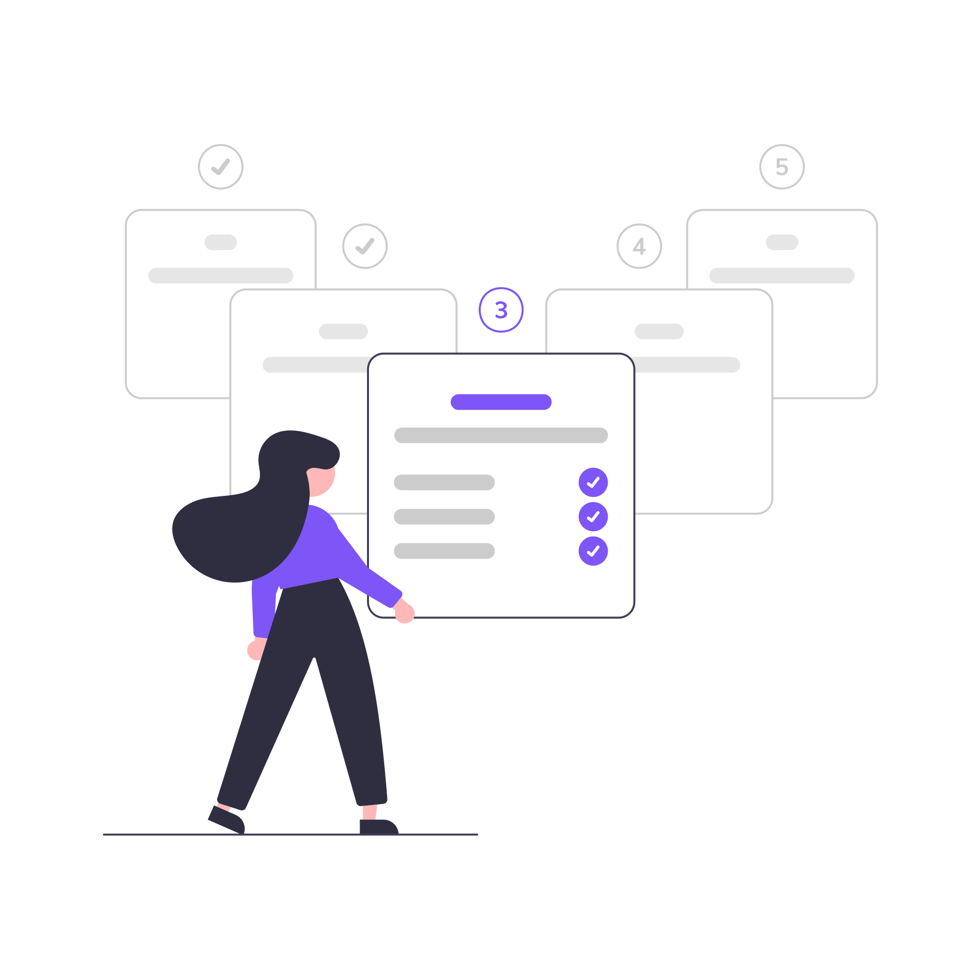 Illustration of AI bots reaching out to customers across different channels